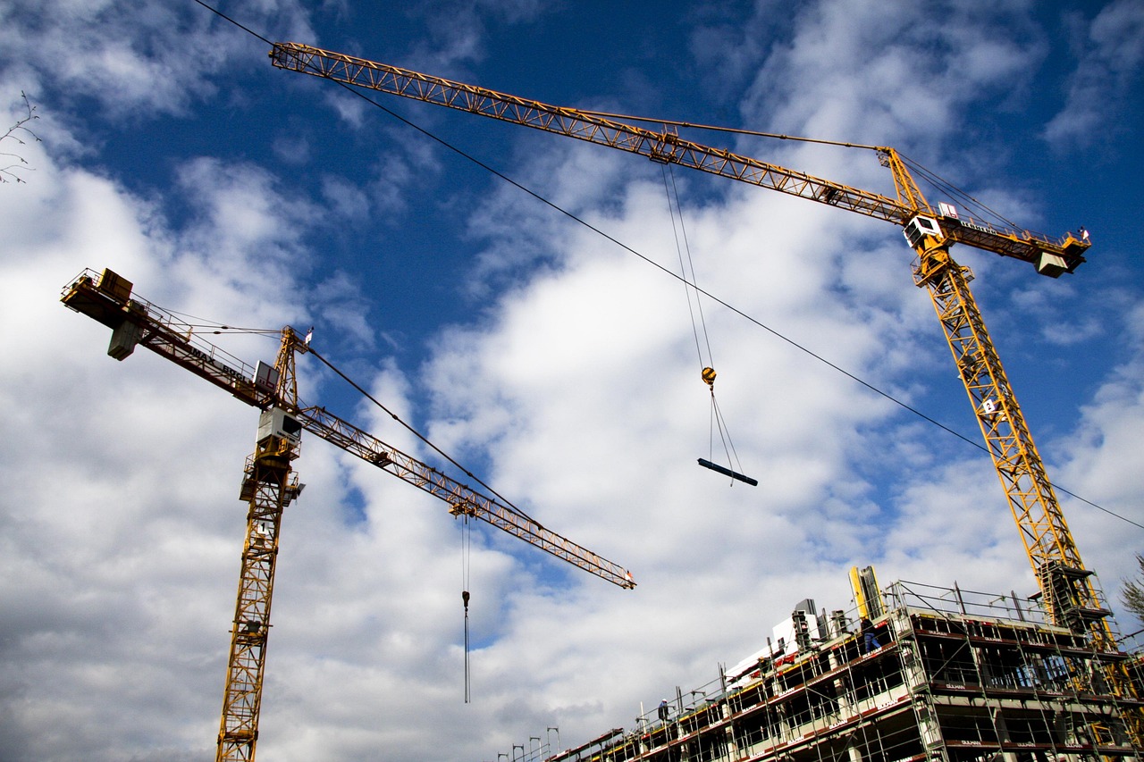 Construction Site with Tower Cranes